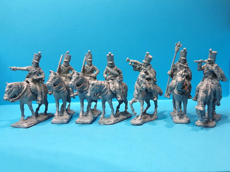 1813 - 1815: Französische Husaren inkl. Command Set (mit Shako Rouleau)