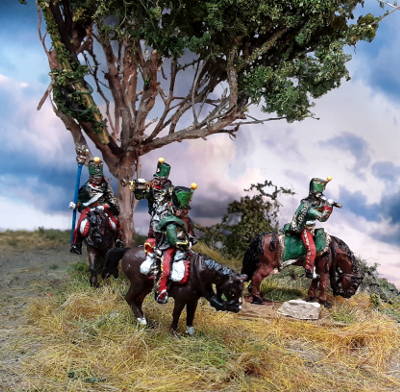 1813 - 1815: Französische Husaren (mit Shako Rouleau) inkl. Command Set