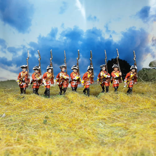 Britische Musketiere marschierend