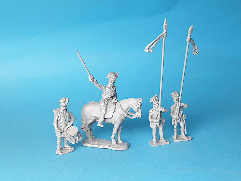 1809 - 1815: Schotten - Command Set  - Trommler, Offizier, Fahnenträger - 1/72