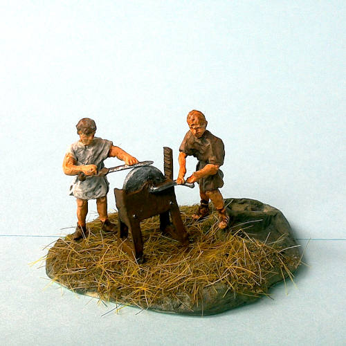 Römische Legionäre am Schleifstein