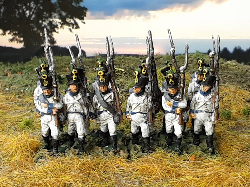 1813 - 1815: Deutsch-Österreichische Linieninfanterie - Füsiliere (marschierend)