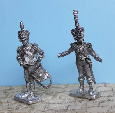 1807 - 1814: Französische Linienartillerie - Offizier und Trommler - 1/72