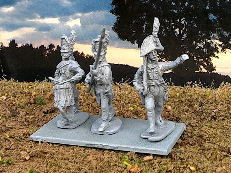 1806 - 1807:Preußische Grenadiere (Trommler, Unteroffizier, Offizier)
